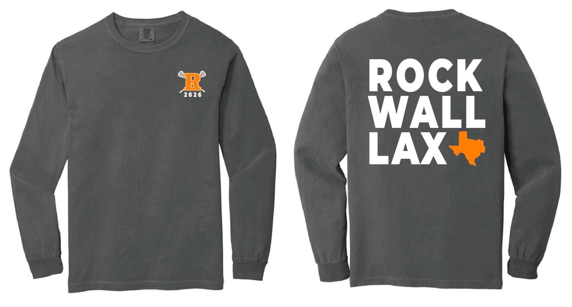 Rockwall LAX | Comfort Colors Long Sleeve (Pepper)