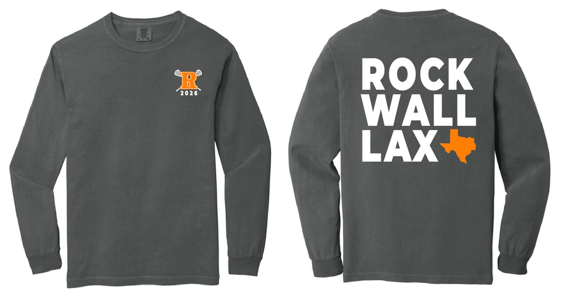 Rockwall LAX | Comfort Colors Long Sleeve (Pepper)