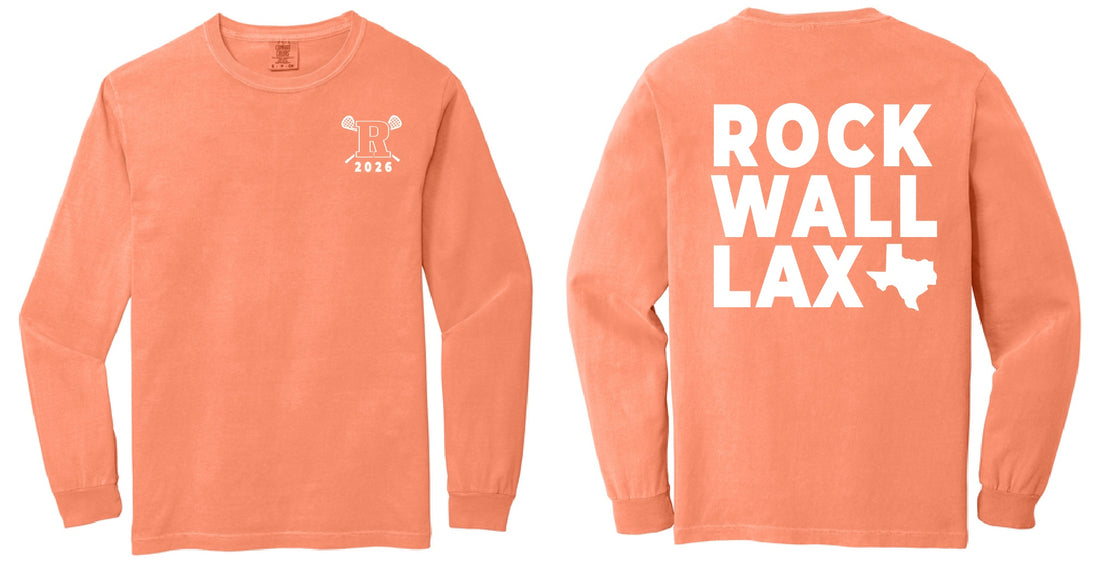 Rockwall LAX | Comfort Colors Long Sleeve (Melon)