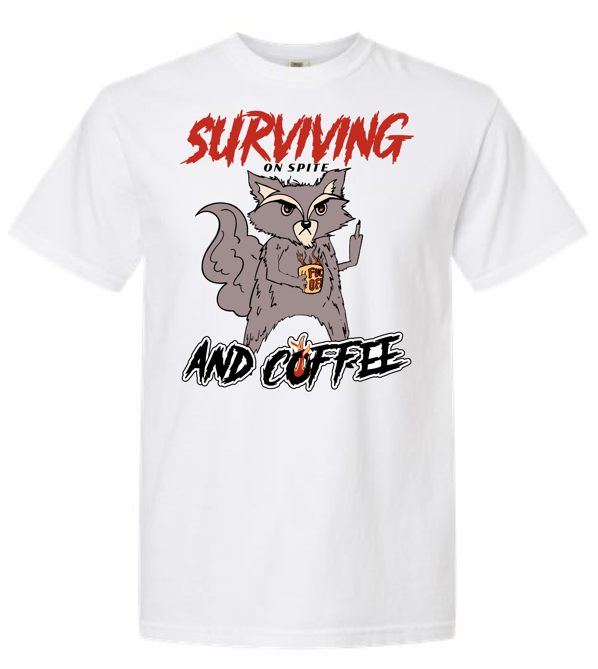 SURVIVING ON COFFEE | Raging Racoon Comfort Colors 1717